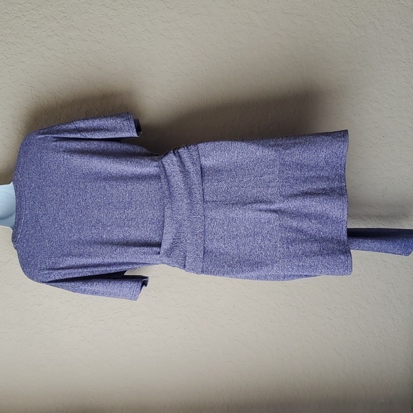 4/$30 **light blue and black heather pattern dress with cinch tie waist … - Picture 5 of 9